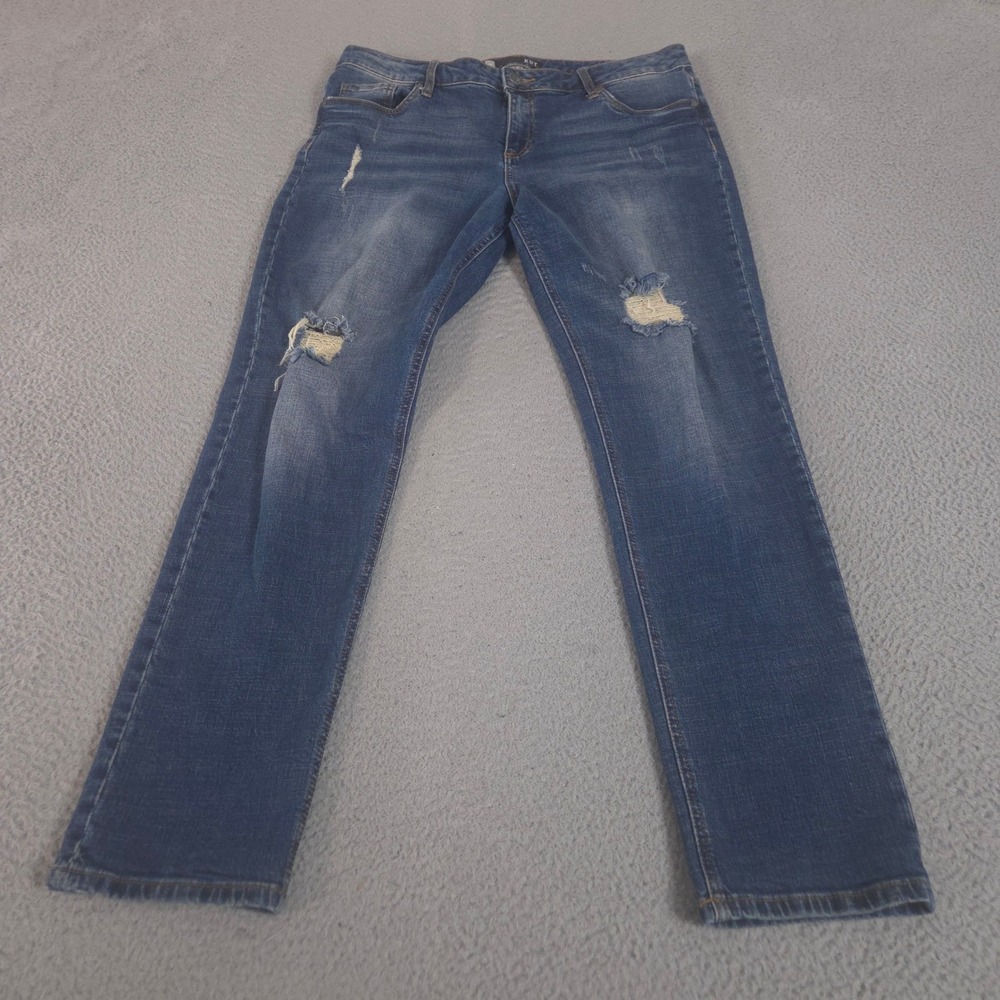 Kut From The Kloth Jeans Womens 14 Catherine Boyfriend Distressed Denim Pants‎